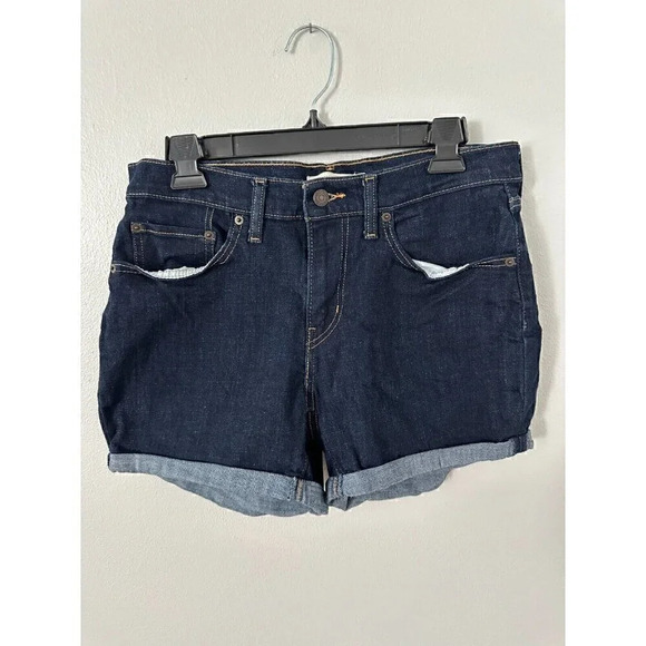 Levi's Women's Size 30 Jean Shorts Blue Denim 4" Inseam Mid Length Stretch - Picture 4 of 4